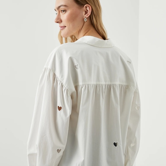 Rails Janae Shirt White Eyelet Hearts - Picture 4 of 8